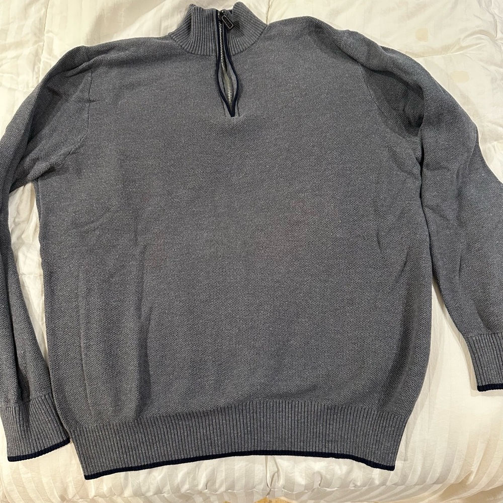 Tailorbyrd Men's Charcoal Zip-Up Sweater